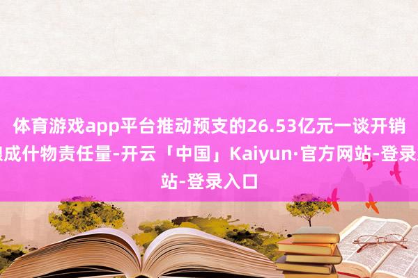 体育游戏app平台推动预支的26.53亿元一谈开销并酿成什物责任量-开云「中国」Kaiyun·官方网站-登录入口