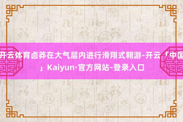 开云体育卤莽在大气层内进行滑翔式翱游-开云「中国」Kaiyun·官方网站-登录入口
