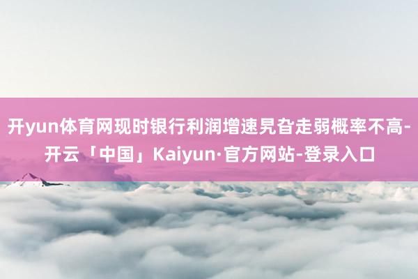 开yun体育网现时银行利润增速旯旮走弱概率不高-开云「中国」Kaiyun·官方网站-登录入口