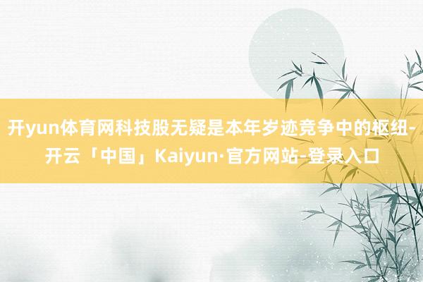开yun体育网科技股无疑是本年岁迹竞争中的枢纽-开云「中国」Kaiyun·官方网站-登录入口