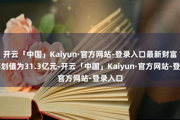 开云「中国」Kaiyun·官方网站-登录入口最新财富净值筹划值为31.3亿元-开云「中国」Kaiyun·官方网站-登录入口