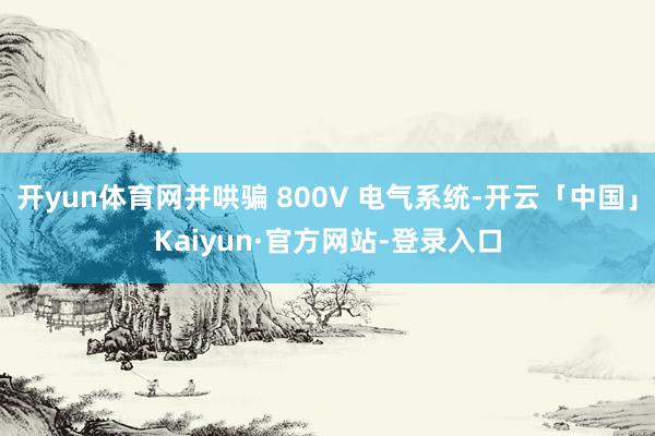 开yun体育网并哄骗 800V 电气系统-开云「中国」Kaiyun·官方网站-登录入口