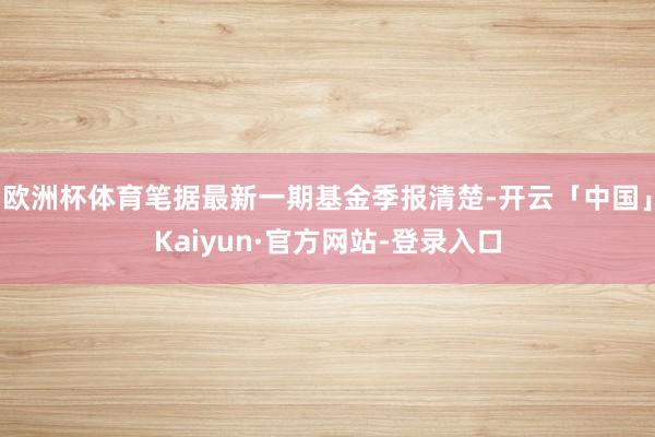 欧洲杯体育笔据最新一期基金季报清楚-开云「中国」Kaiyun·官方网站-登录入口