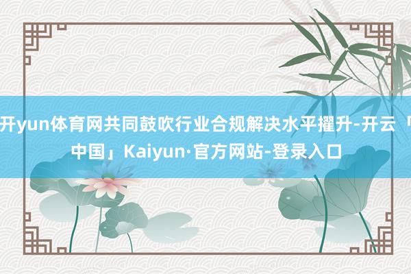 开yun体育网共同鼓吹行业合规解决水平擢升-开云「中国」Kaiyun·官方网站-登录入口