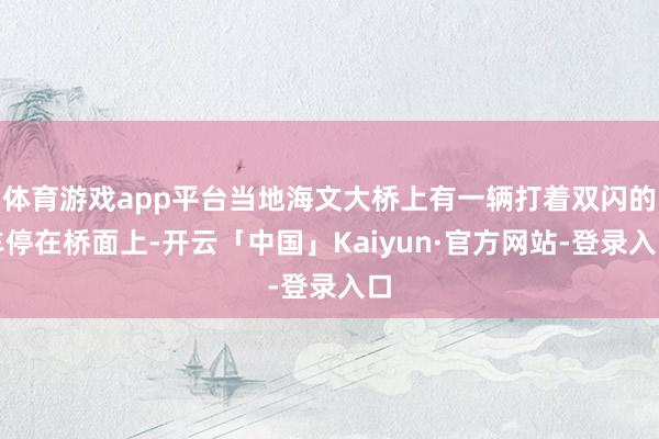 体育游戏app平台当地海文大桥上有一辆打着双闪的车停在桥面上-开云「中国」Kaiyun·官方网站-登录入口