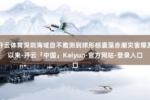 开云体育深圳海域自不雅测到球形棕囊藻赤潮灾害爆发以来-开云「中国」Kaiyun·官方网站-登录入口