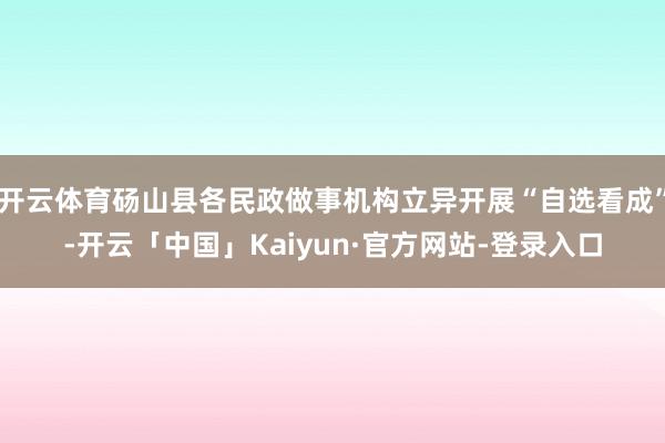 开云体育砀山县各民政做事机构立异开展“自选看成”-开云「中国」Kaiyun·官方网站-登录入口