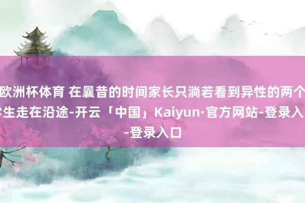 欧洲杯体育 在曩昔的时间家长只淌若看到异性的两个学生走在沿途-开云「中国」Kaiyun·官方网站-登录入口