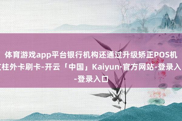 体育游戏app平台银行机构还通过升级矫正POS机支柱外卡刷卡-开云「中国」Kaiyun·官方网站-登录入口