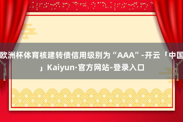 欧洲杯体育核建转债信用级别为“AAA”-开云「中国」Kaiyun·官方网站-登录入口
