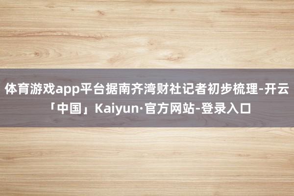体育游戏app平台　　据南齐湾财社记者初步梳理-开云「中国」Kaiyun·官方网站-登录入口
