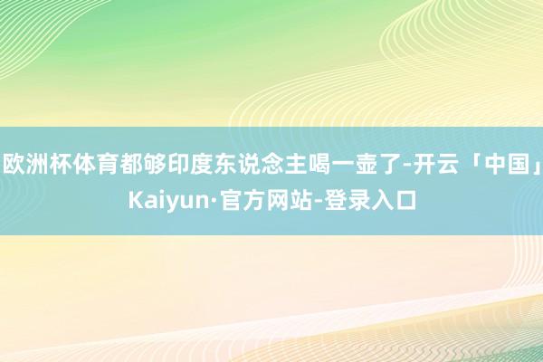欧洲杯体育都够印度东说念主喝一壶了-开云「中国」Kaiyun·官方网站-登录入口