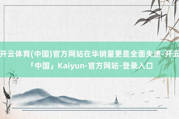 开云体育(中国)官方网站在华销量更是全面失速-开云「中国」Kaiyun·官方网站-登录入口