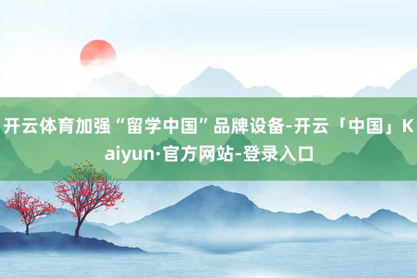 开云体育加强“留学中国”品牌设备-开云「中国」Kaiyun·官方网站-登录入口