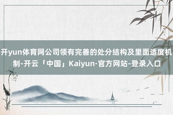 开yun体育网公司领有完善的处分结构及里面适度机制-开云「中国」Kaiyun·官方网站-登录入口
